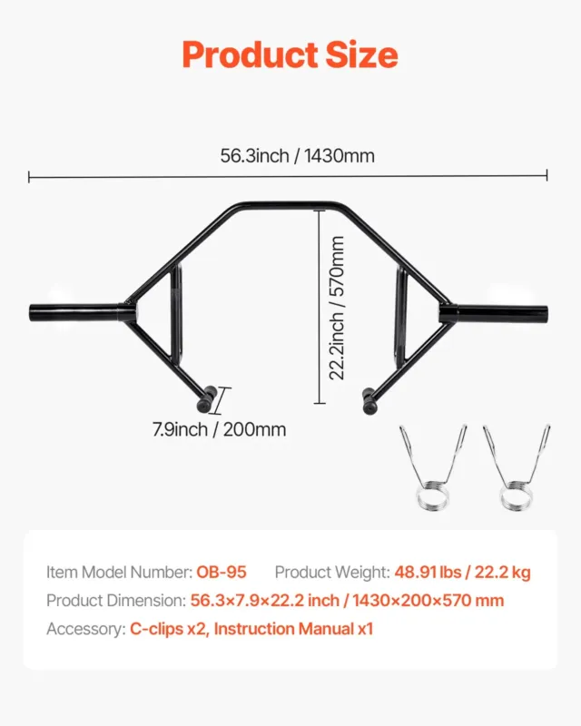 Trap Bar kuusnurkne kang, 50 mm, 360 kg