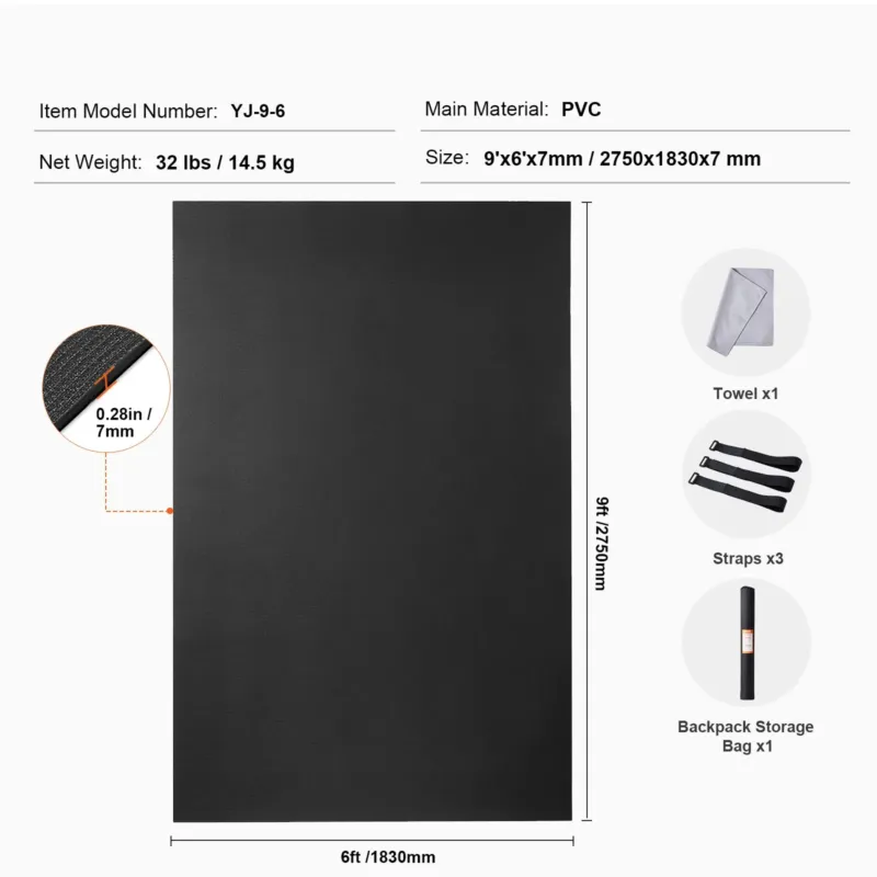 Treeningmatt, 2,74 x 1,83 m, 2800 g