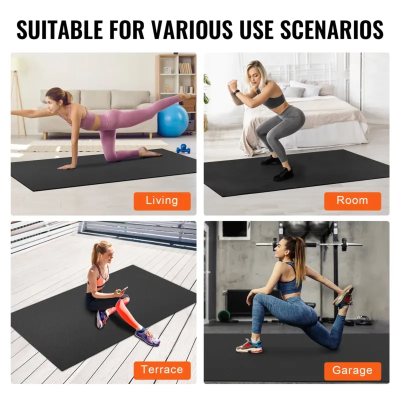 Treeningmatt libisemiskindel joogamatt jõusaali fitness pilate, 2,4 x 1,5 m, 2800 g