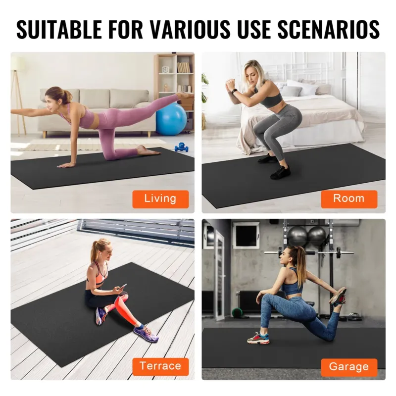 Treeningmatt libisemiskindel joogamatt jõusaali fitness pilate, 2,4 x 1,8 m, 2800 g