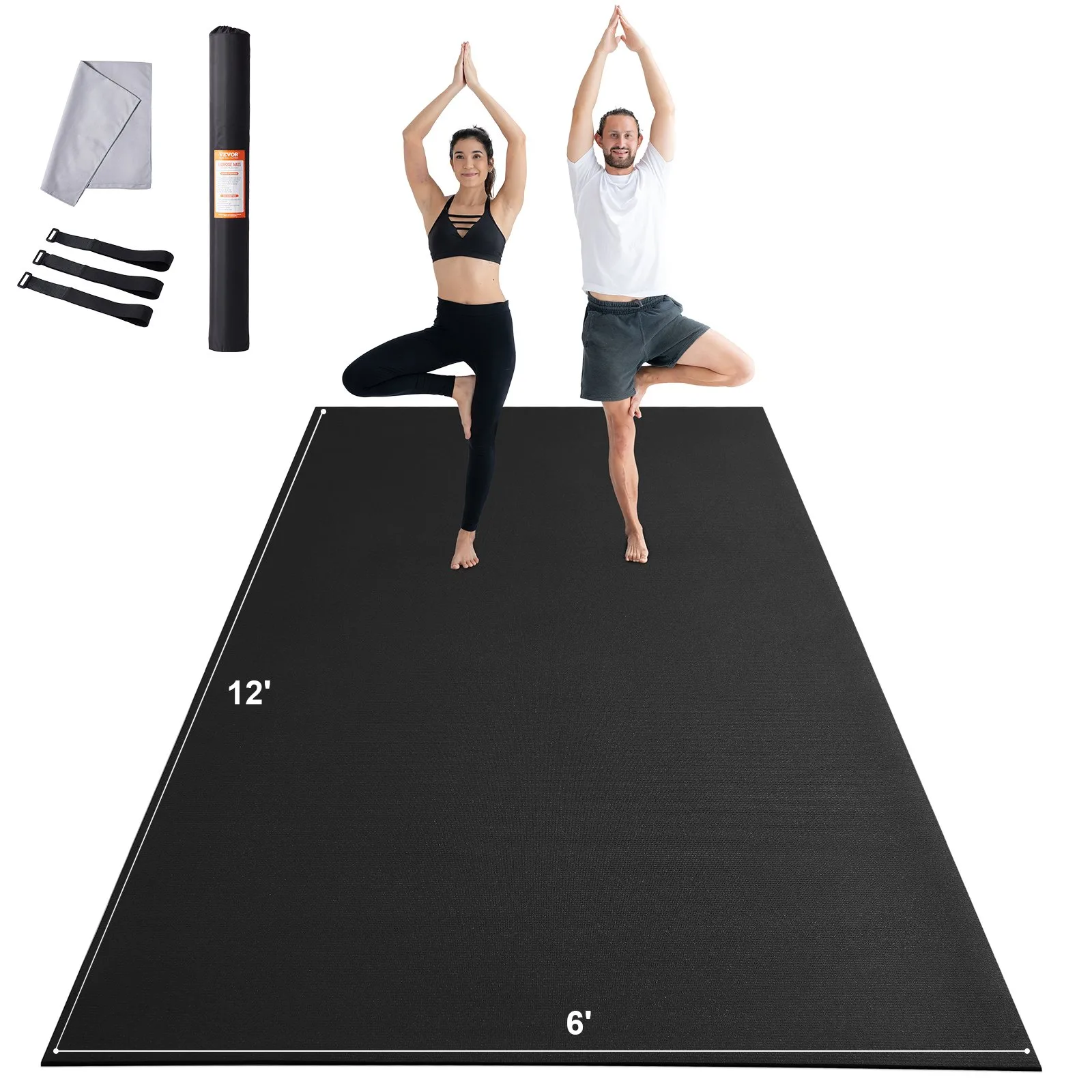 Treeningmatt libisemiskindel joogamatt jõusaali fitness pilate treeningmatt (3,7×1,8 m)