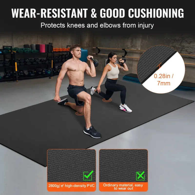 Treeningmatt libisemiskindel joogamatt jõusaali fitness pilate, 3,7 x 1,8 m, 2800 g