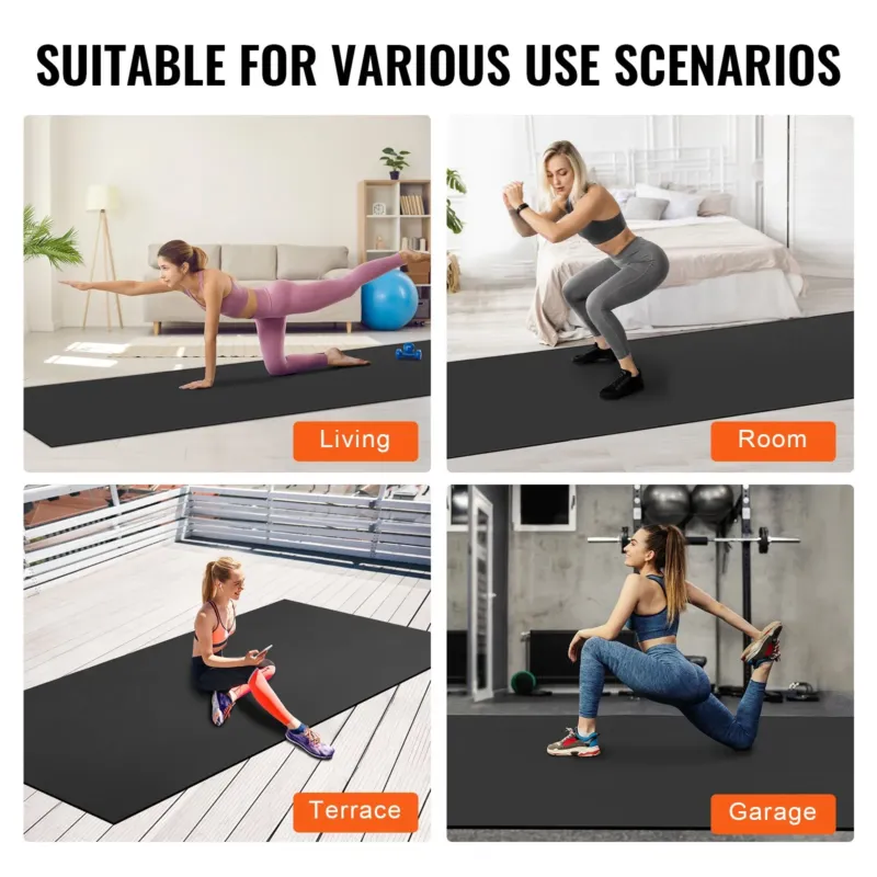 Treeningmatt libisemiskindel joogamatt jõusaali fitness pilate, 3,7 x 1,8 m, 2800 g