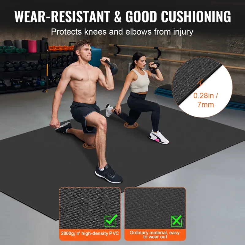 Treeningmatt libisemiskindel joogamatt jõusaali fitness pilate, 3 x 1,8 m, 2800 g