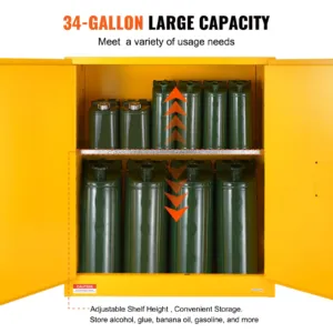 Tuleohtlike ainete ohutuskapp, 128,7 L, 1095 x 460 x 1273 mm — pilt 5