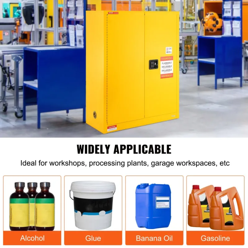 Tuleohtlike ainete ohutuskapp, 128,7 L, 1095 x 460 x 1273 mm