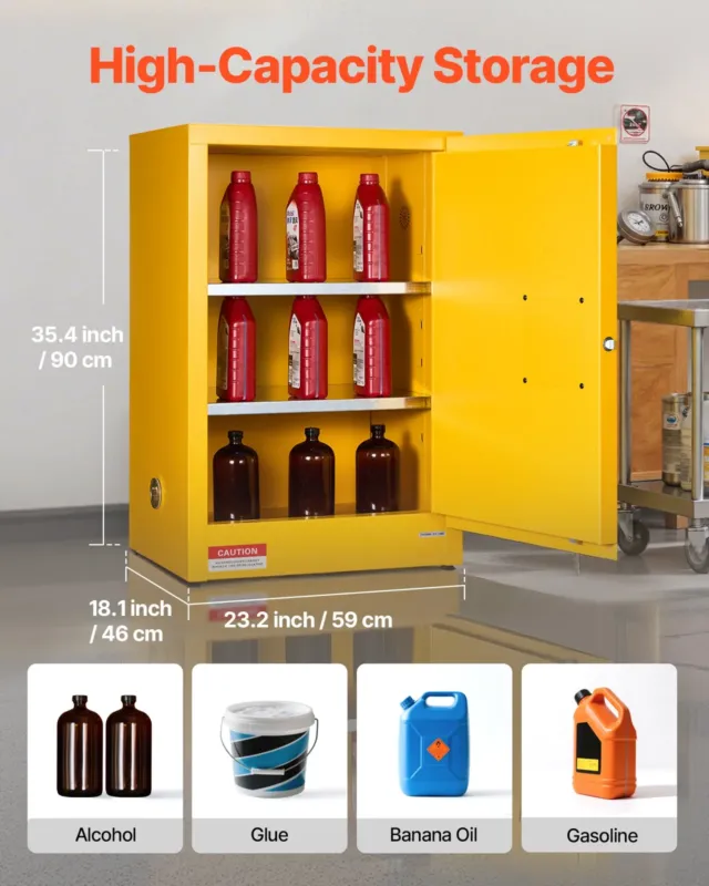 Tuleohtlike materjalide kapp, 59 x 46 x 90 cm, 49,2 L