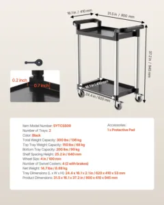 Universaalkäru, 136 kg, 2 tasandit — pilt 7