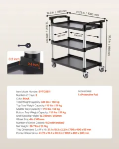 Universaalkäru, 227 kg, 3 tasandit — pilt 7