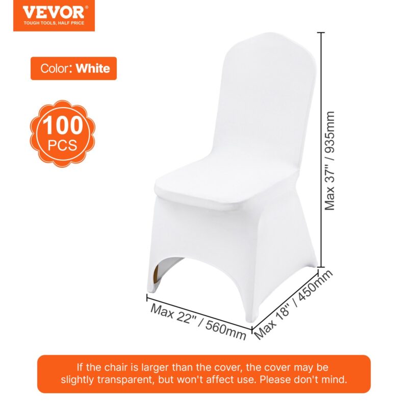 VEVOR Venivast spandexist kokkupandavad toolikatted, 100 tk, valge, 45 kg