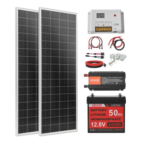 VVEVOR 200W 12V Complete Solar Power Kit, 200 W, 2 tk