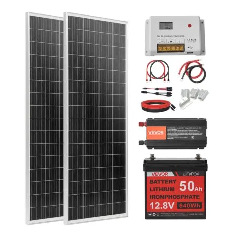 VVEVOR 200 W 12 V täielik päikeseenergia komplekt, 2 tk