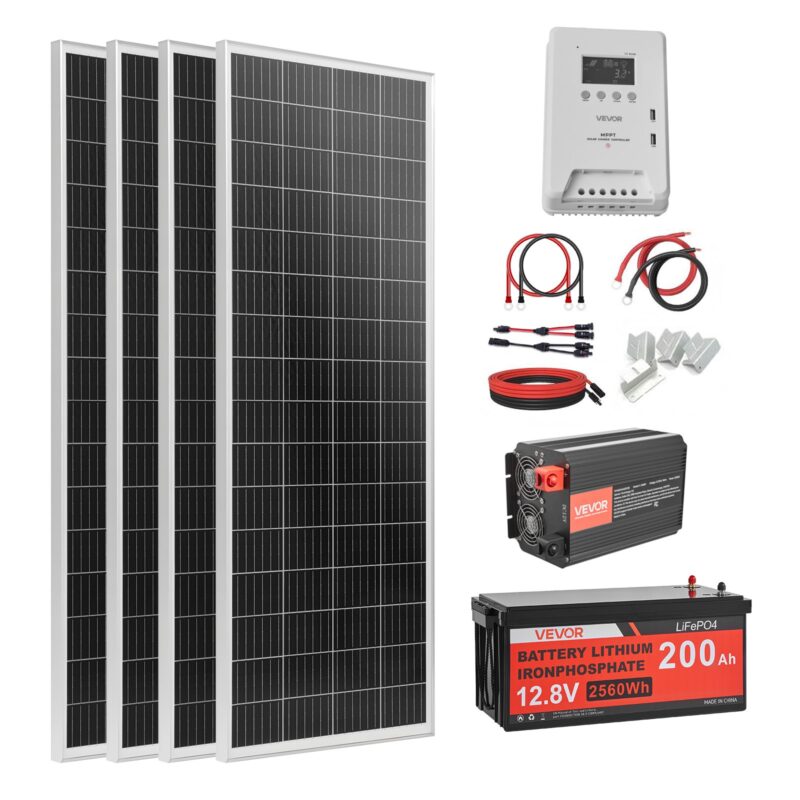 400W 12V Complete Solar Power Kit, 400 W