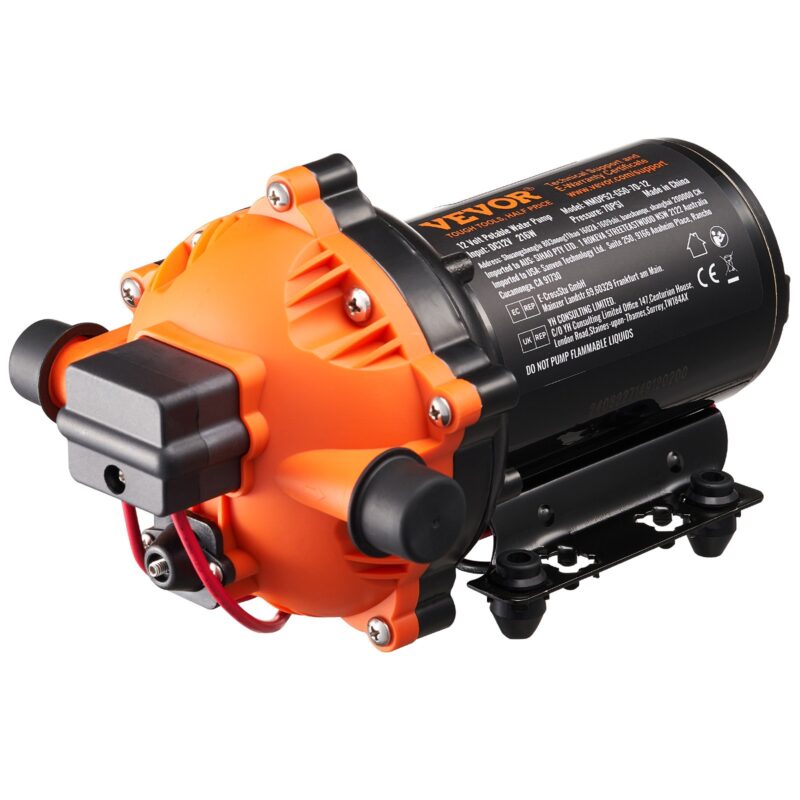 12V Diaphragm Pump 5 GPM (18.93 L/min) 5-Chamber 12Volt DC Water Pump, 18,93 L, 1,27 cm