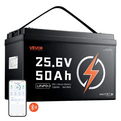24V 50Ah LiFePO4 liitiumaku 4000+ tsüklid 50A BMS Bluetoothiga