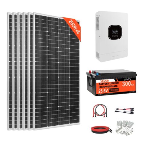 1200W 24V Complete Solar Power Kit, 1200 W, 6 tk