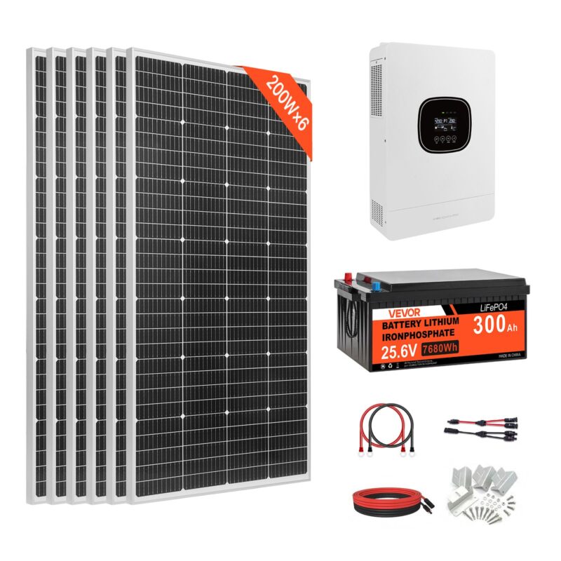 1200W 24V Complete Solar Power Kit, 1200 W, 6 tk