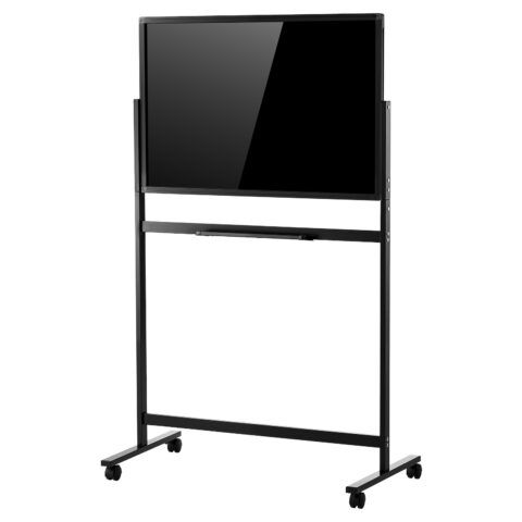 Glass Dry Erase Board 888x583mm Magnetic Whiteboard with Base Black, 888 x 583 mm