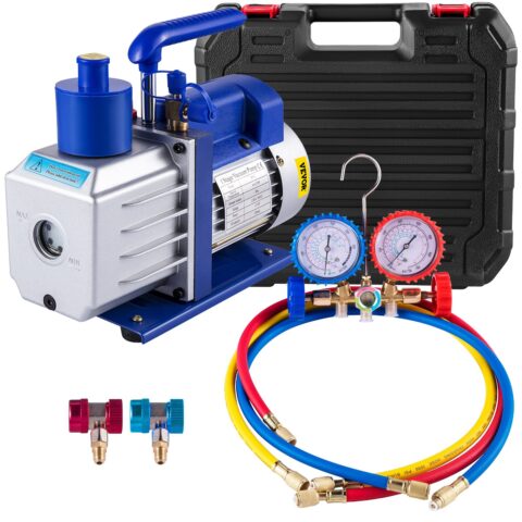 Vacuum Pump Kit HVAC Single Stage AC Vacuum Pump 136 L/min(4.8CFM) 246W(1/3HP) Air Vacuum