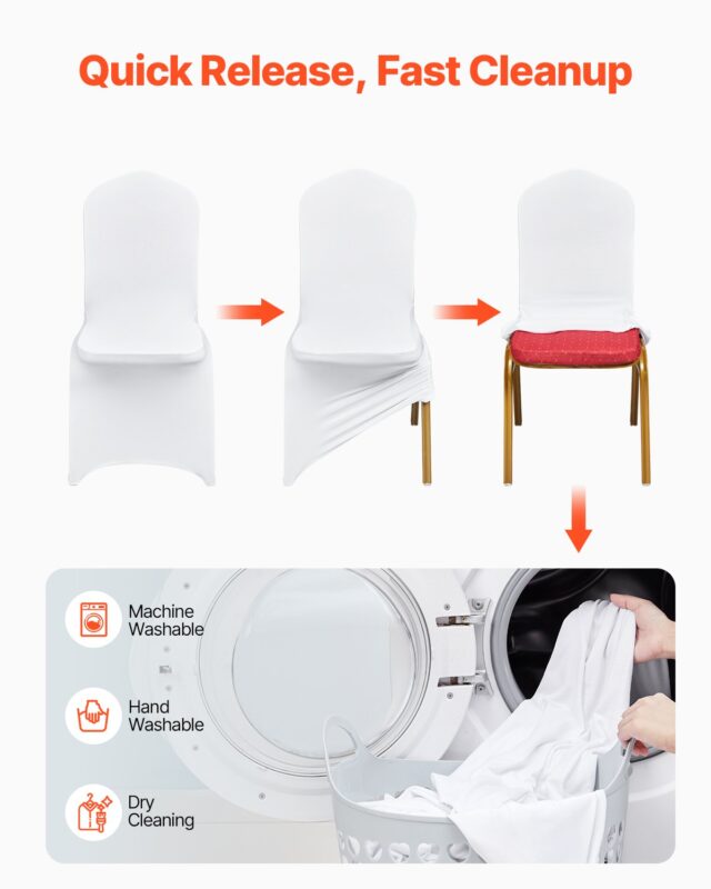 VEVOR Venivast spandexist kokkupandavad toolikatted, 50 tk, valge, 6,8 kg