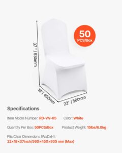 VEVOR Venivast spandexist kokkupandavad toolikatted, 50 tk, valge, 6,8 kg — pilt 7
