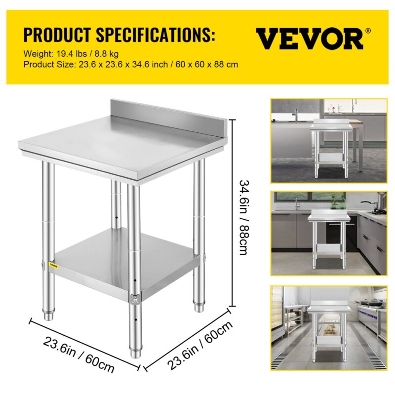 61,0 x 61,0 x 88,9 cm roostevabast terasest töölaud, 318 kg