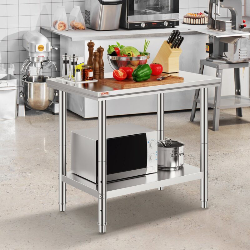 Roostevabast terasest ettevalmistuslaud, 318 kg, 900 x 600 x 800 mm