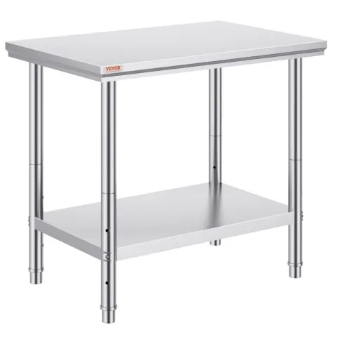 Roostevabast terasest ettevalmistuslaud, 318 kg, 900 x 600 x 800 mm