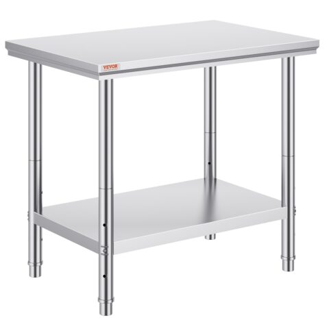 Roostevabast terasest ettevalmistuslaud, 900 x 600 x 800 mm, 318 kg