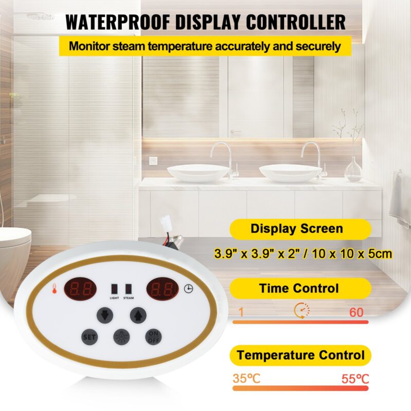 9KW aurugeneraator Aurugeneraator SPA-ruumi digitaalse ekraaniga aurugeneraator 35 ℃-55 ℃