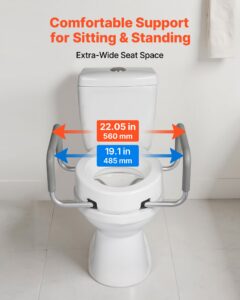 Kõrgendatud WC-poti iste käetugedega, 136,08 kg, 136,1 kg, 88,9 mm — pilt 5