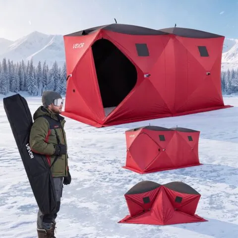 Hüpiktelk jääpüügiks 6-8 inimesele 3,6 x 1,8 x 2 m kaasaskantav varjualune