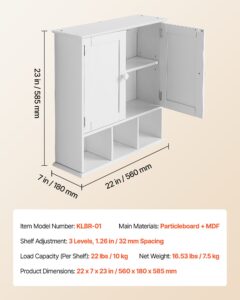 VEVOR Vannitoa seinakapp, 2 uksega, 560×180×585 mm — pilt 7