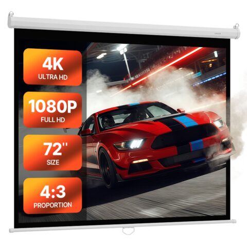Manual Projector Screen, 1829 mm, 4,45 kg