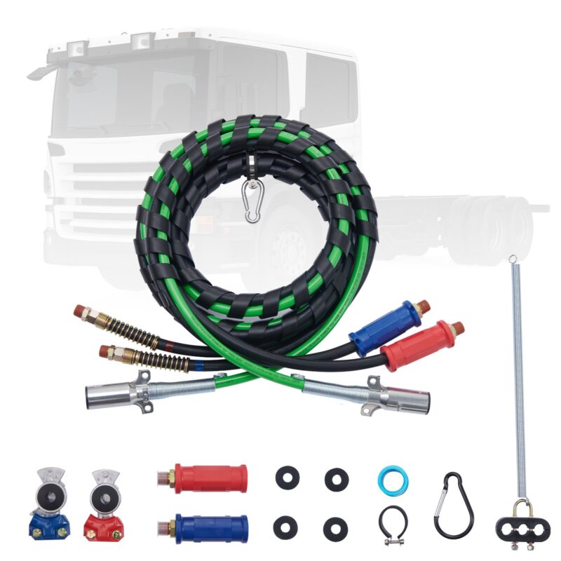 3.66 m Semi Truck Air Lines Kit with 2PCS Glad Hands, 3,66 m, 2 tk, 7,62 cm