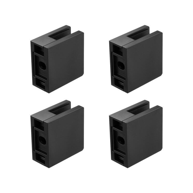 Glass Clamp 40 PCS Square Railing Bracket for 0.8-1.2cm Glass Black, 40 tk, 1,2 cm