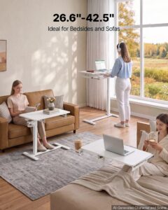 Voodi kohal olev laud 800 x 450 mm mobiilne öökapp peidetud ratastega — pilt 2
