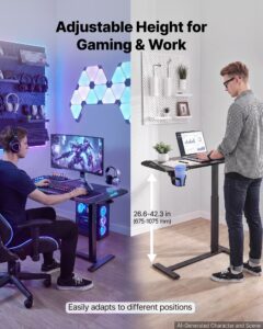 Voodi kohal olev laud 800 x 450 mm mobiilne mängulaud peidetud ratastega — pilt 2