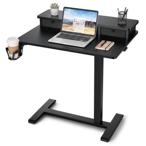 Voodi kohal olev laud 700 x 500 mm mobiilne öökapp peidetud ratastega