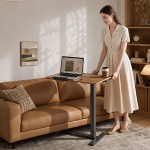 Voodi kohal olev laud 700 x 400 mm mobiilne öökapp peidetud ratastega — pilt 8