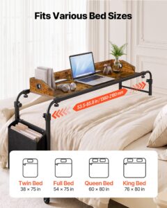 Voodi kohal asetsev laud 1060 x 360 mm mobiilne voodi kohal asetsev laud pöörlevate — pilt 2