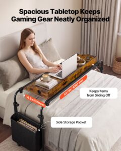 Voodi kohal asetsev laud 1060 x 360 mm mobiilne voodi kohal asetsev laud pöörlevate — pilt 3