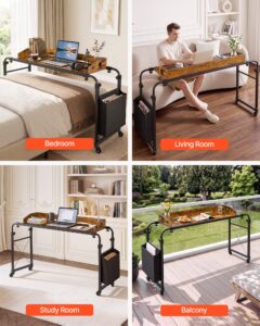 Voodi kohal asetsev laud 1060 x 360 mm mobiilne voodi kohal asetsev laud pöörlevate — pilt 6