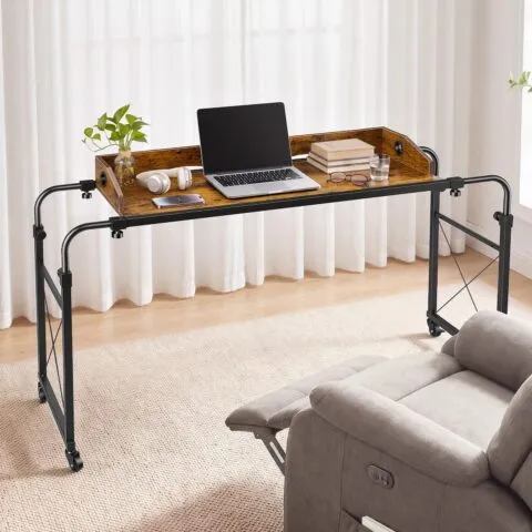 Voodi kohal asetsev laud 1060 x 360 mm mobiilne voodi kohal asetsev laud pöörlevate