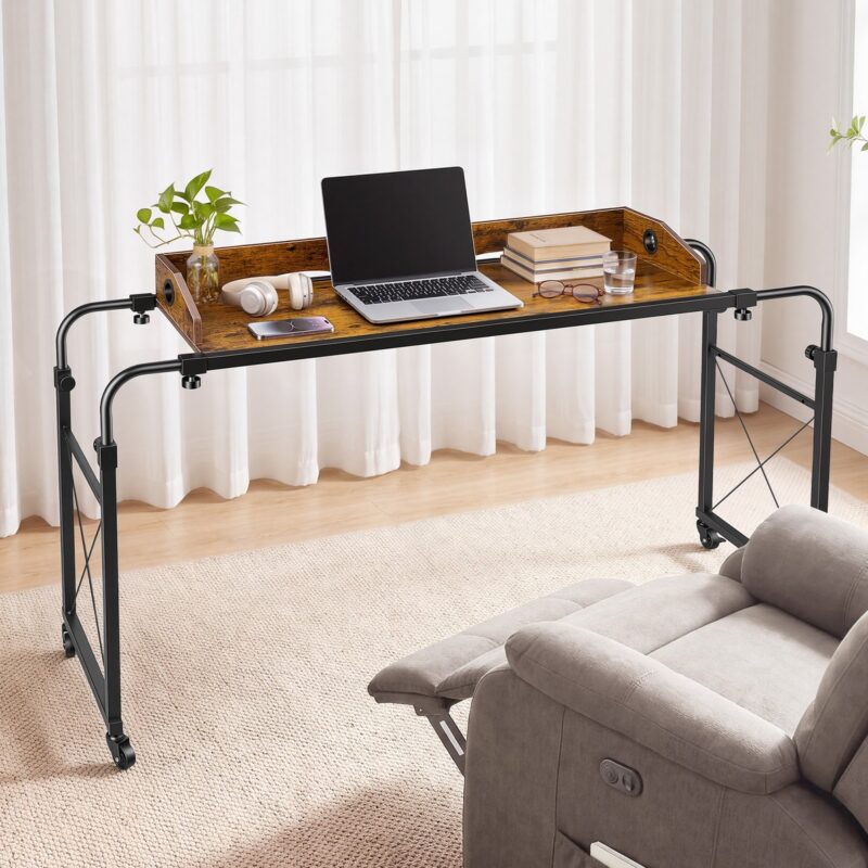 Voodi kohal asetsev laud 1060 x 360 mm mobiilne voodi kohal asetsev laud pöörlevate