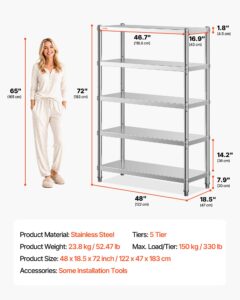 Riiul 122 x 47,0 cm hoiuriiulid 5-tasandilised riiulid ja hoiustamine reguleeritav riiul — pilt 7