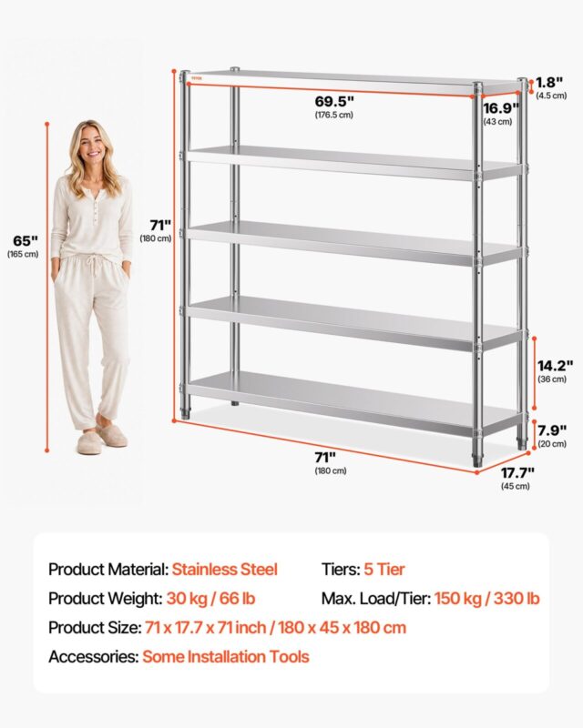 Hoiuriiul, 748 kg, 180,1 x 45 x 180,1 cm, 748,4 kg, 5 tasandit