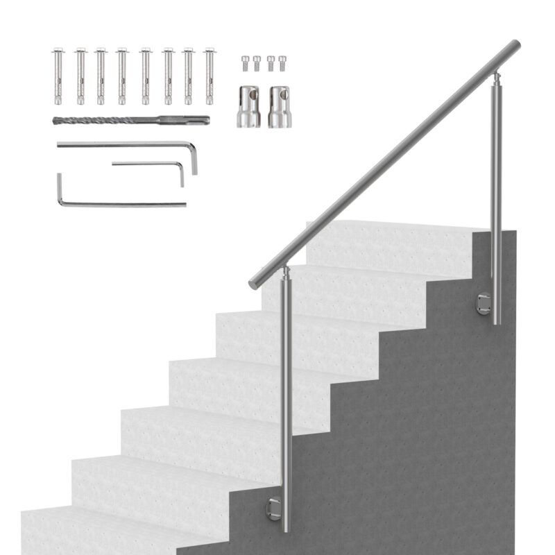 149.9 cm Handrails for Outdoor Steps Staircase for Porch Deck Side-mount, 149,9 cm