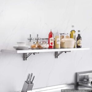 Roostevabast terasest riiul 305 x 1219 mm kokkupandav seinale kinnitatav ujuvriiul, 136 kg — pilt 8