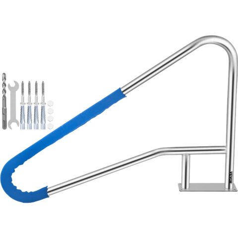 Pool Rail 139.7x81.3 cm Pool Railing 304 Stainless Steel 113.4 kg Load Capacity Silver